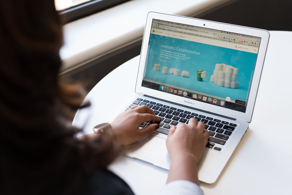 Building a website on a laptop